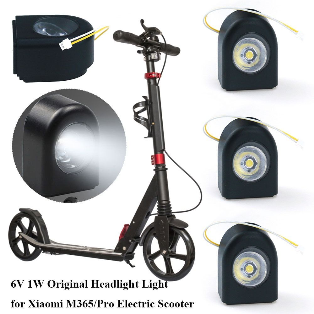 Black 6V1W LED Electric Scooter Light For M365/Pro Original Headlight Light Front Floodlight
