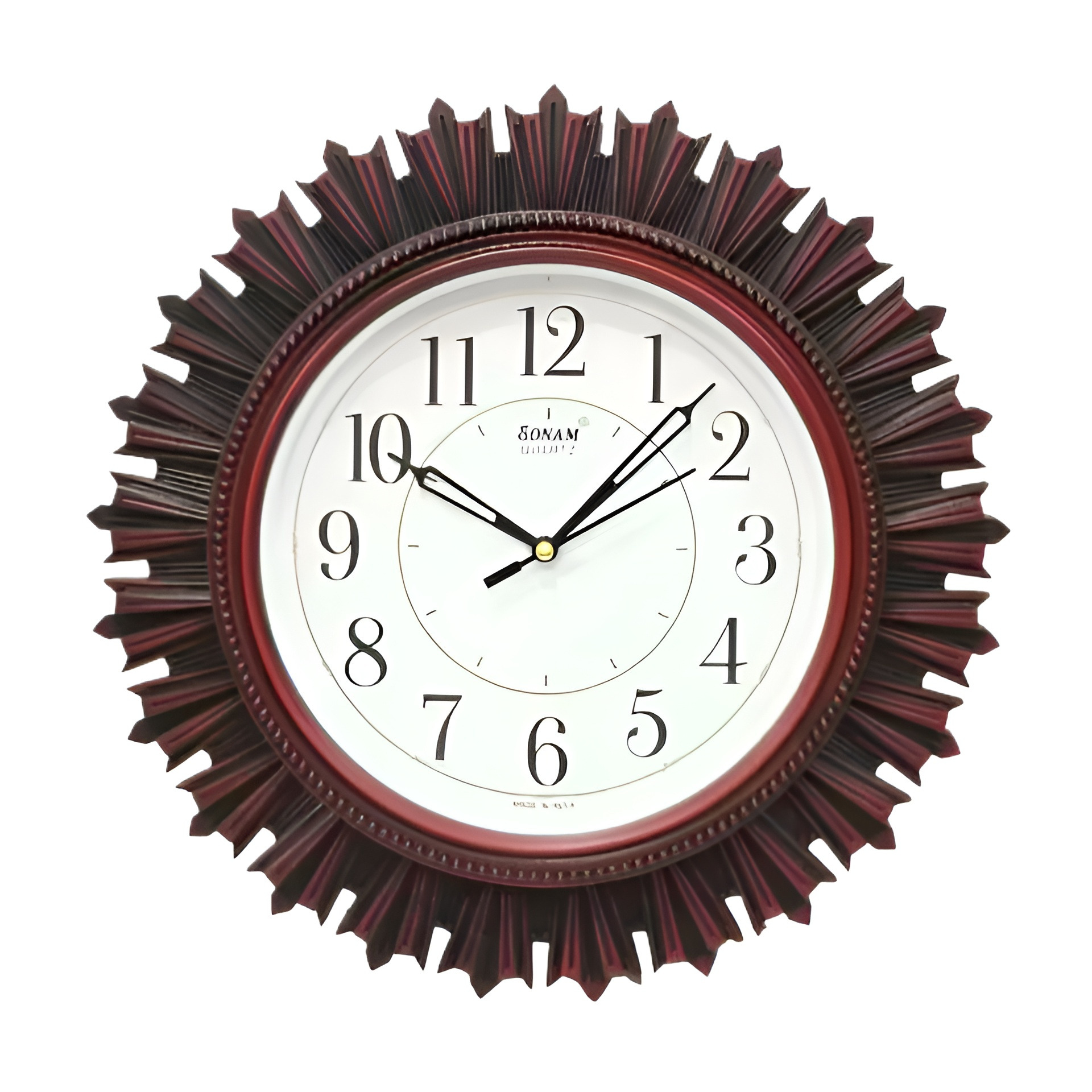 New Attractive Model Round 1,2,3,4 Numbering White Dial Wooden Design Official Designer Quartz Moment Analog Wall Clock SQ3717