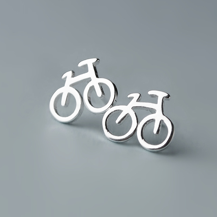 【Quality certifications】Simple Cool Cute Mini Bicycle Women's Fresh Sweet Creative Bicycle Earrings Jewelry