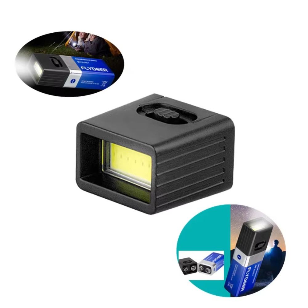 High Quality Mini 9V Battery Flashlight High Brightness COB LED Key Light Adjustable Durable 6F22 Battery Lamp