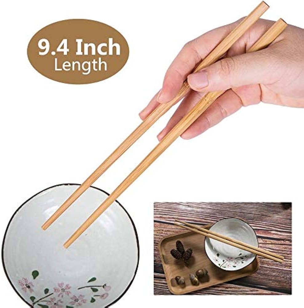 BB 5 Pairs Natural Bamboo Chopsticks 24cm Reusable Chop Stick, Hot Pot Chopstick Chopsticks Dishwasher Safe
