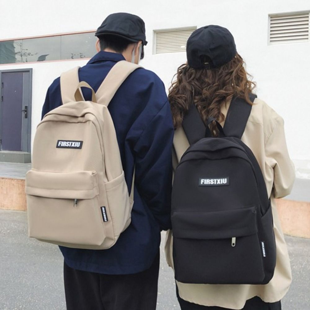 New Large Capacity Women's Backpack Waterproof Solid Color Students Backpack Adjustable Nylon Schoolbag Students