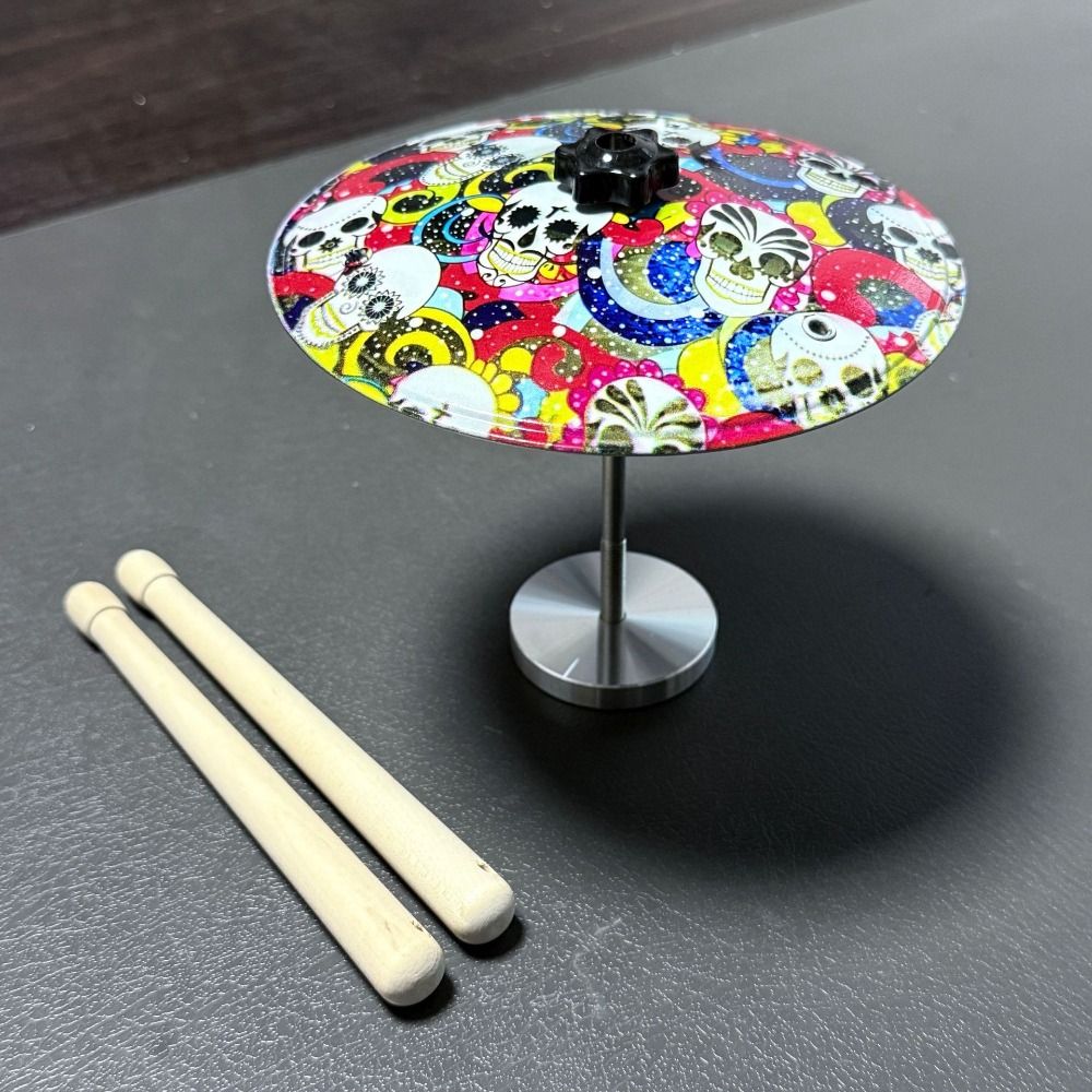 Cute Mini Drum Crash Desktop Decorations Donuts Musical Skull Handcraft Ornaments Drum Crash Cymbal Relax Toy Kids and Adults