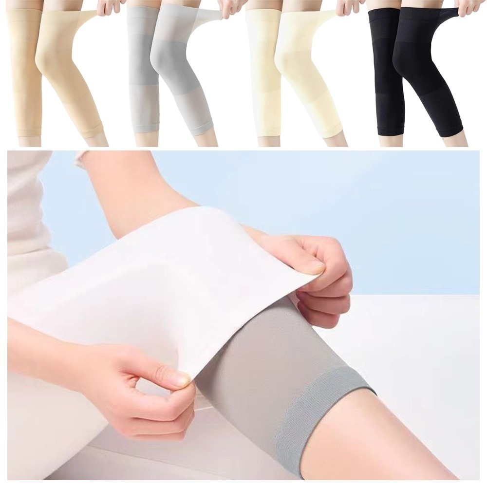 1 Pair Comfortable Thin Knee Sleeves Lightweight Ultra-thin Knee Pads Wear-resistant Breathable Leg Compression Sleeves Summer