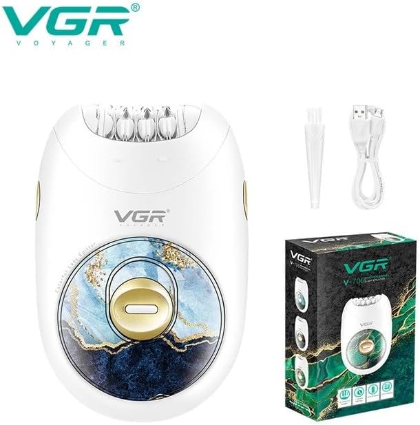 Original VGR V-706 Women Epilator Cordless Hair Remover | 18 Precision Tweezers | Fast Charge Li-Ion Battery | Portable Hair Removal Machine for Bikini Area, Face & Legs | MixMart