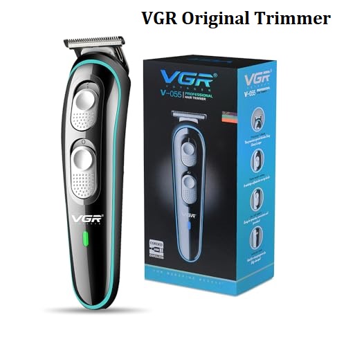VGR 055 Professional Cordless Beard Hair Trimmer Kit - Rechargeable with Guide Combs, USB Cord Included