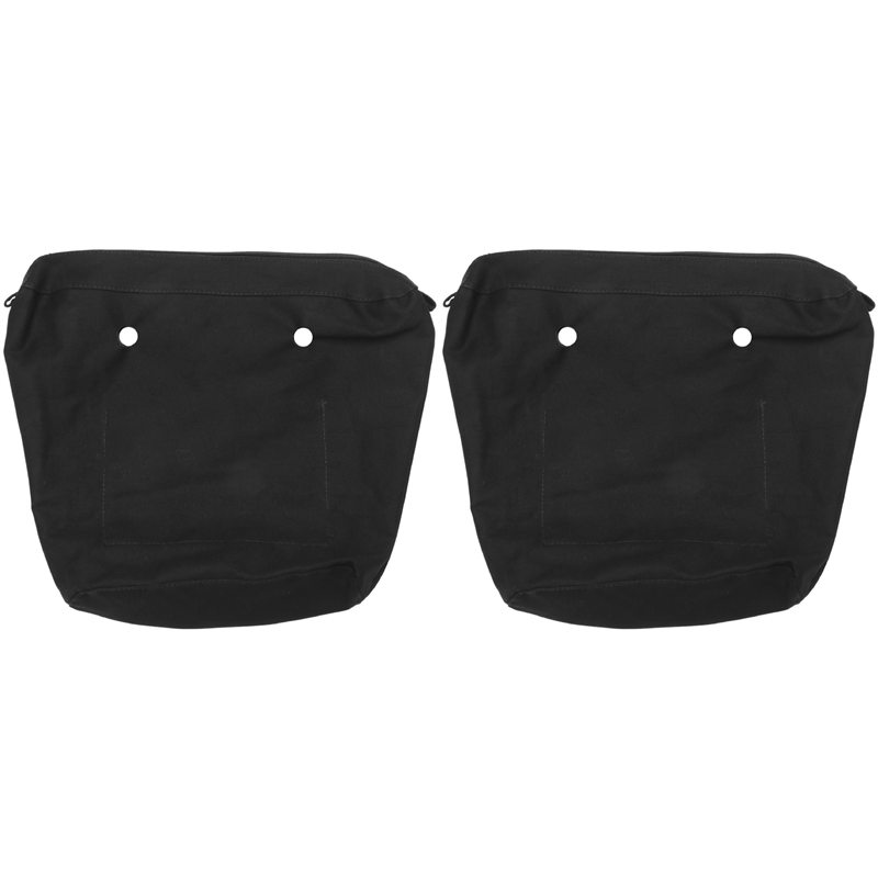 fasdaga 2X Waterproof Solid Canvas Insert Inner Lining Insert Zipper Pocket for Obag O Bag Handbag Bag Black Mini