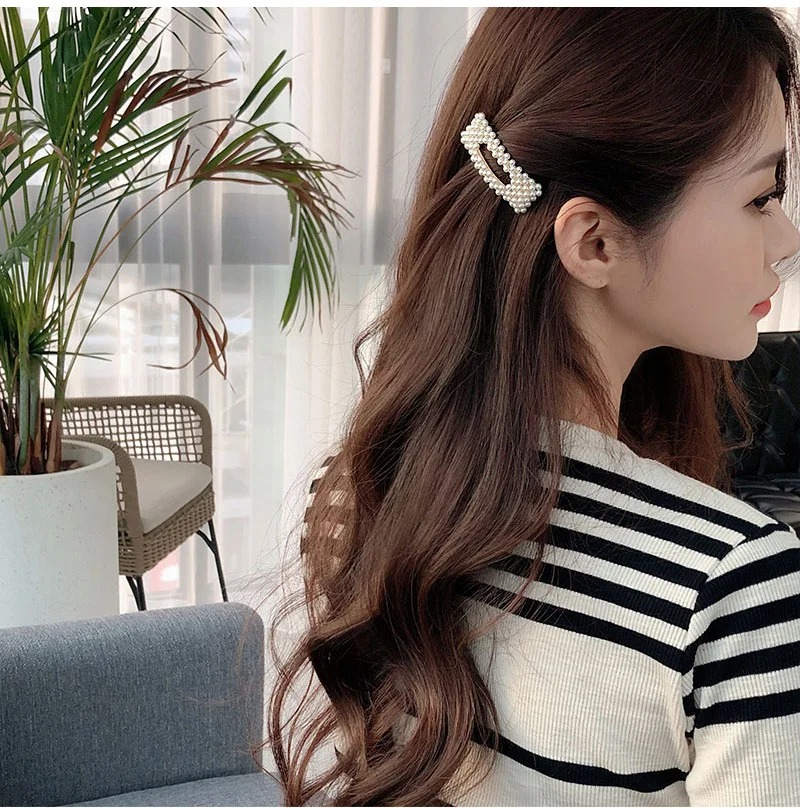 12-Piece Elegant Korean Style Pearl Hair Clips Set - Large Decorative Hair Barrettes & Pins for Women and Girls - Vintage Fashion Hair Accessories for Daily Wear, Weddings, Parties, and Gifts