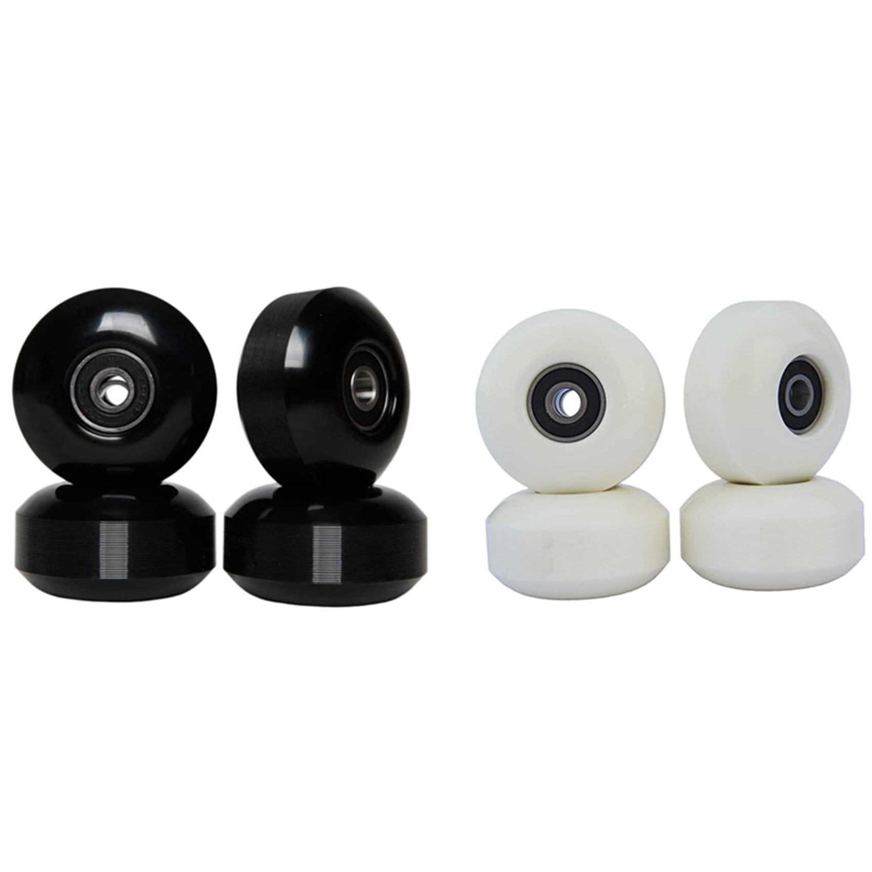 FORIDE 2 Set Skateboard Wheels with Bearings 52X30mm Street PU Wheels Skateboard Parts Cruiser Longboard Wheels, Black & White