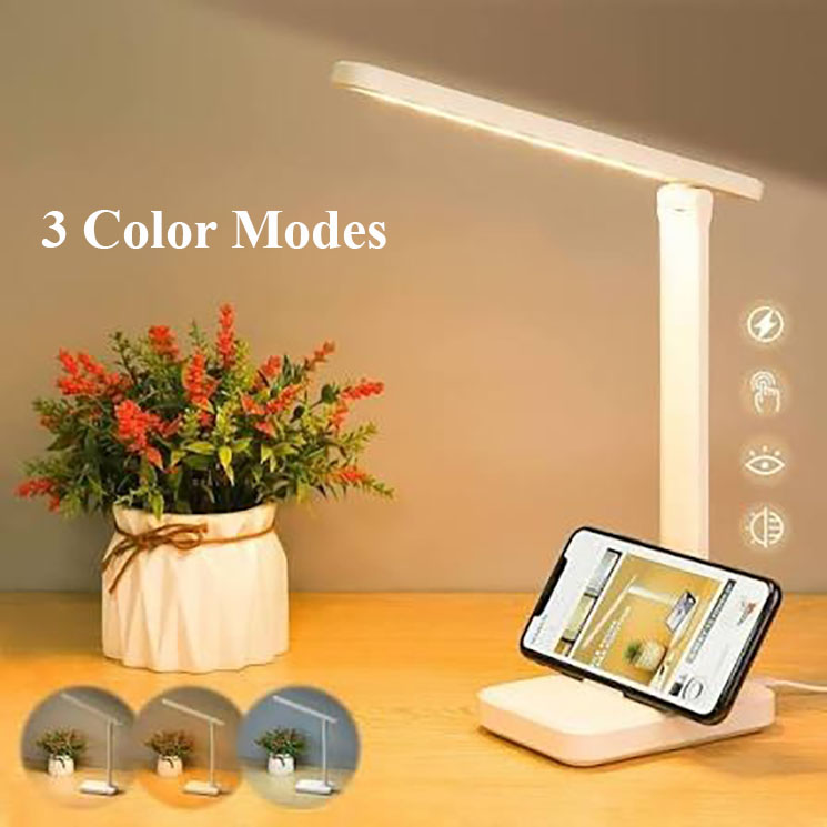 Long Neck 3 Color Modes Touch Sensor USB Rechargeable Table Lamp/Study Lamp with 3 Light Mode
