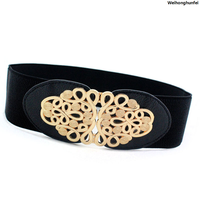WeihonghunfeiFifty percent discount Bing Women's elastic elastic waistband, black belt, versatile elastic embellished wide belt, choose from one of 20 pieces