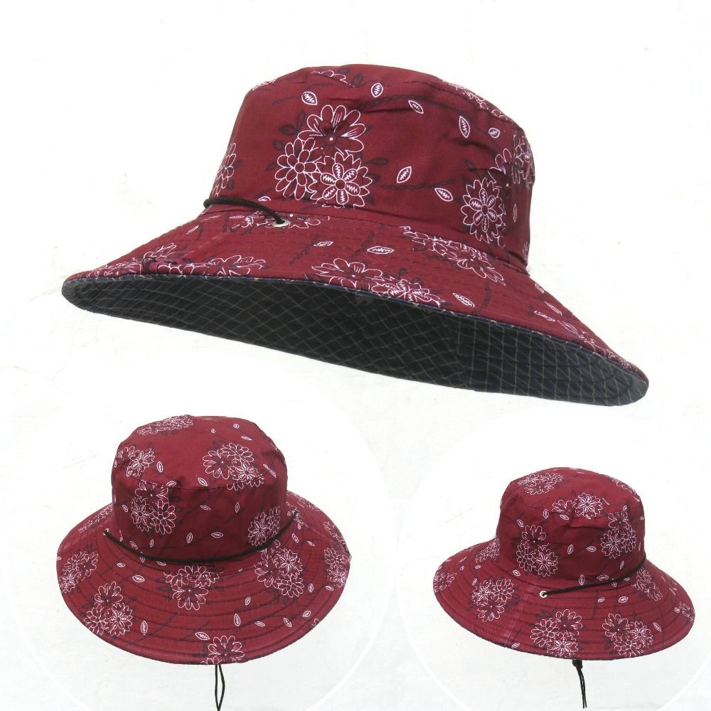 New Spring and Summer Small Flowers Fisherman Hat Outdoor Casual Tea Picking Cap Women Printing Bucket Hat Agricultural Work Hat