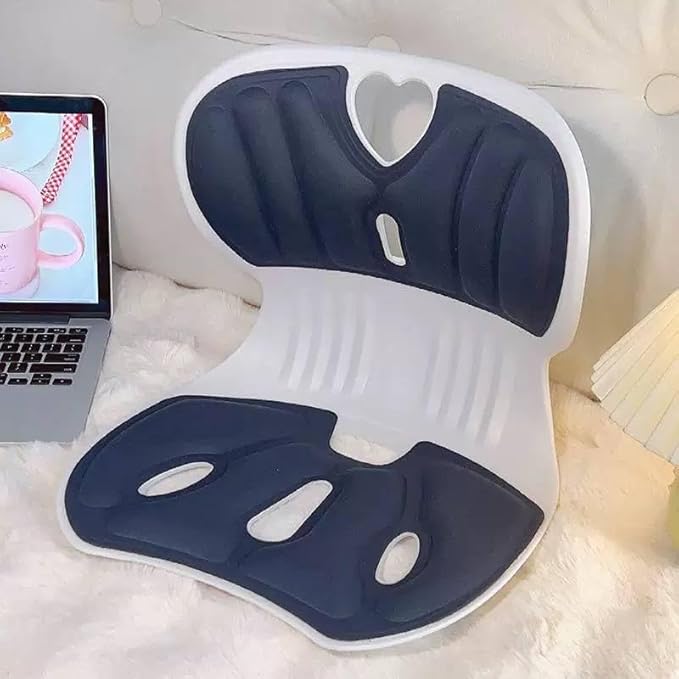 Folding Seat Cushion Sitting Posture Correction Chair Bed Cushion Back Lumbar Support for Kids Adults Office Back Pain Relief
