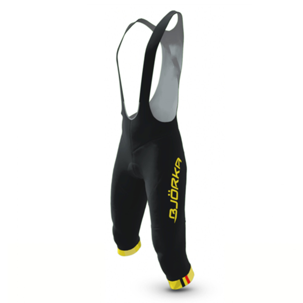 Spring/Autumn BJORKA Cycling 3/4 Black Bib Knicker Protect The Knee Mens Pro Team Mtb Road Bike Race Pants