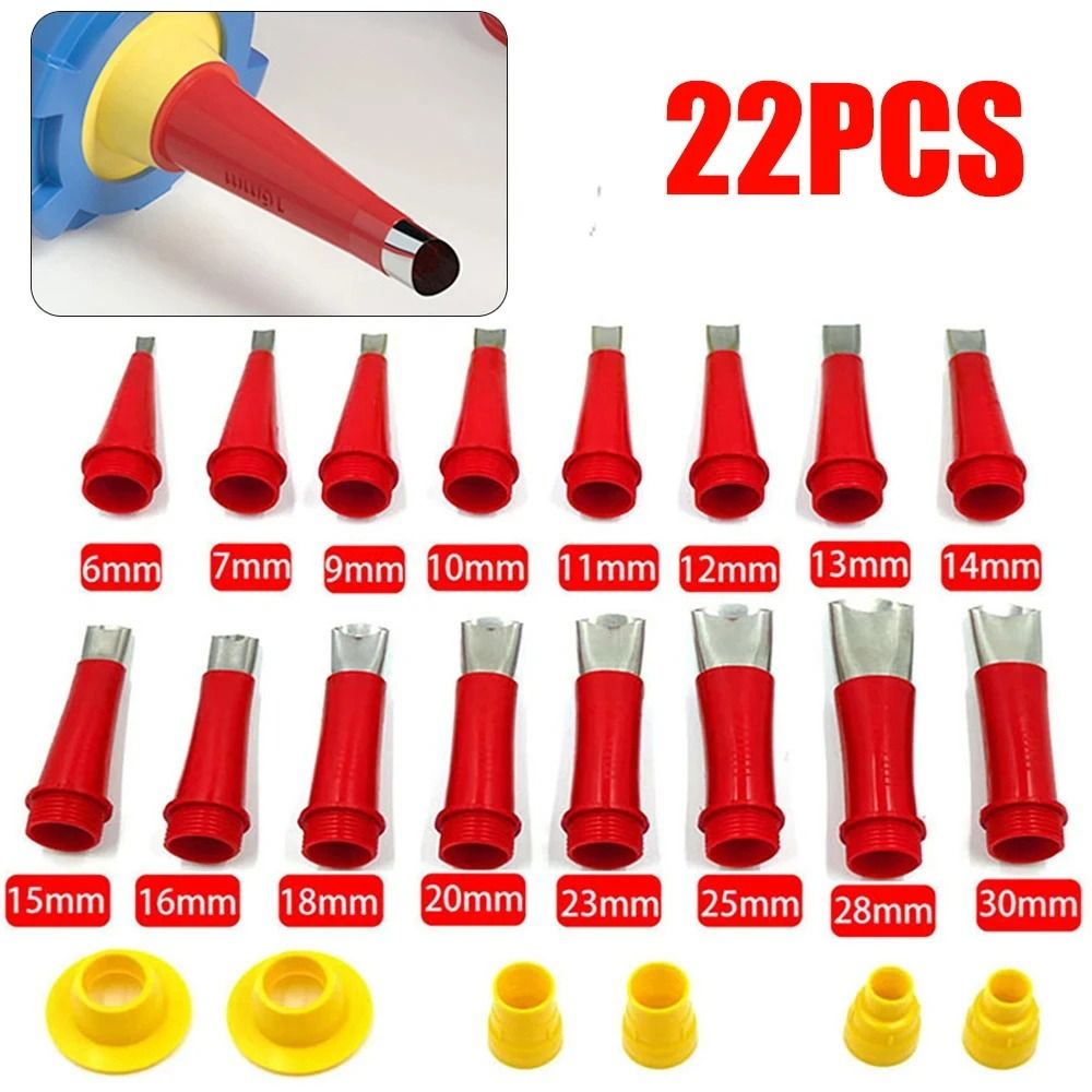 22Pcs/Set Durable Stainless Steel Caulk Nozzle Applicator Glue Sink Joint Finisher Glue Tool Silicone Sealant Finishing Tool for Sink Sealant Application