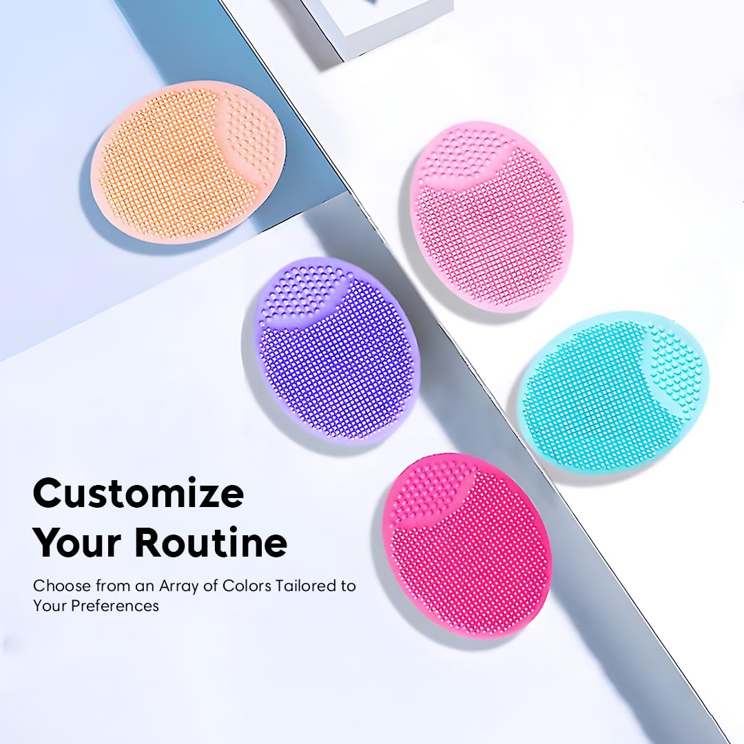 1 Piece Silicone Face Scrubber Exfoliator Facial Cleansing Brush | Blackhead Remover & Acne Exfoliating Pad | Deep Pore Cleaning Tool (Color May Vary)