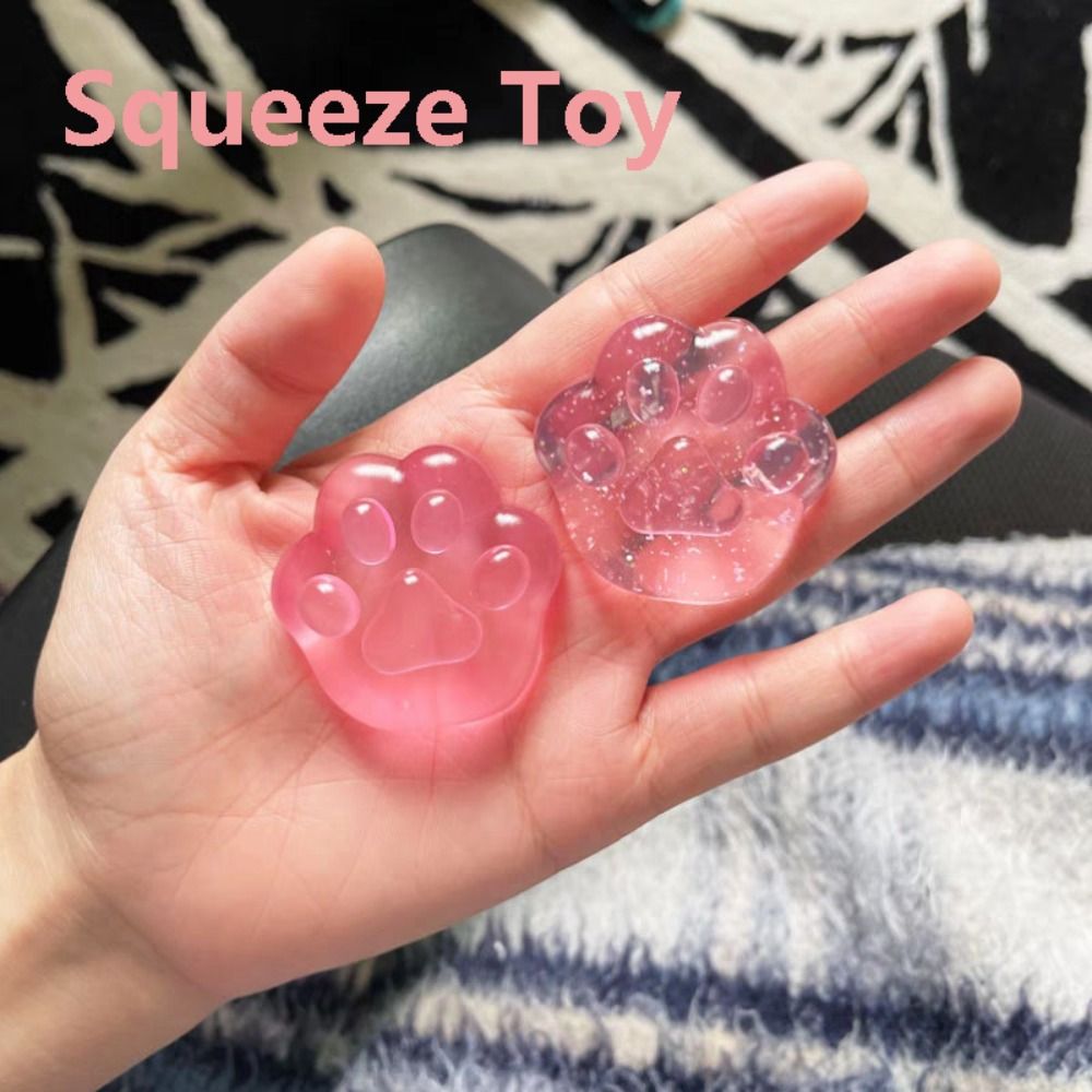 Kawaii Stress Relief Fidget Toy Ice Block Cat Paw Squeeze Toy Mini Fish Ice Cube Toys Party Favors