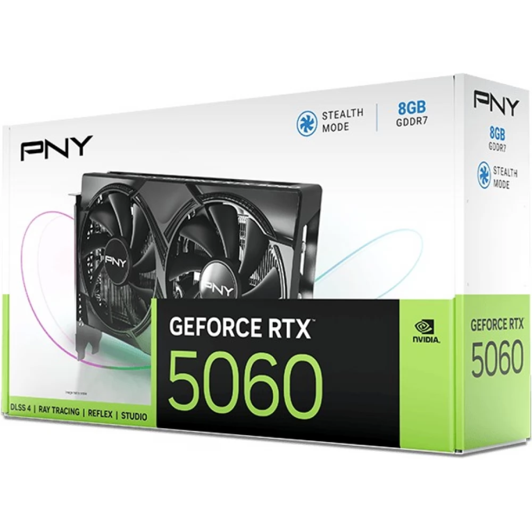 PNY GEFORCE RTX 5060 | 8GB DUAL FAN | 128-bit | 2280 MHz Clock Speed | 4K Resolution | GRAPHICS CARD | 2 Years Warranty