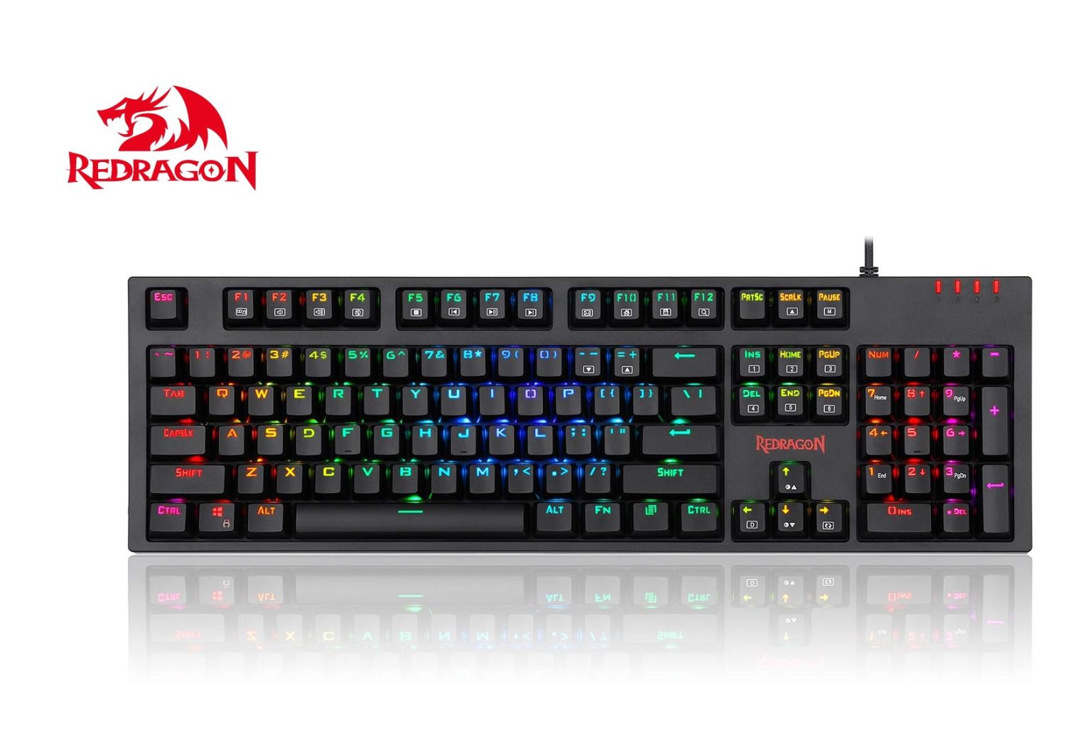 Redragon K592RGB-PRO Mechanical Gaming RGB Wired Keyboard with Ultra-Fast V-Optical Blue Switches, Tactile & Highly Precision, 104 Keys Standard for Windows PC Gamers