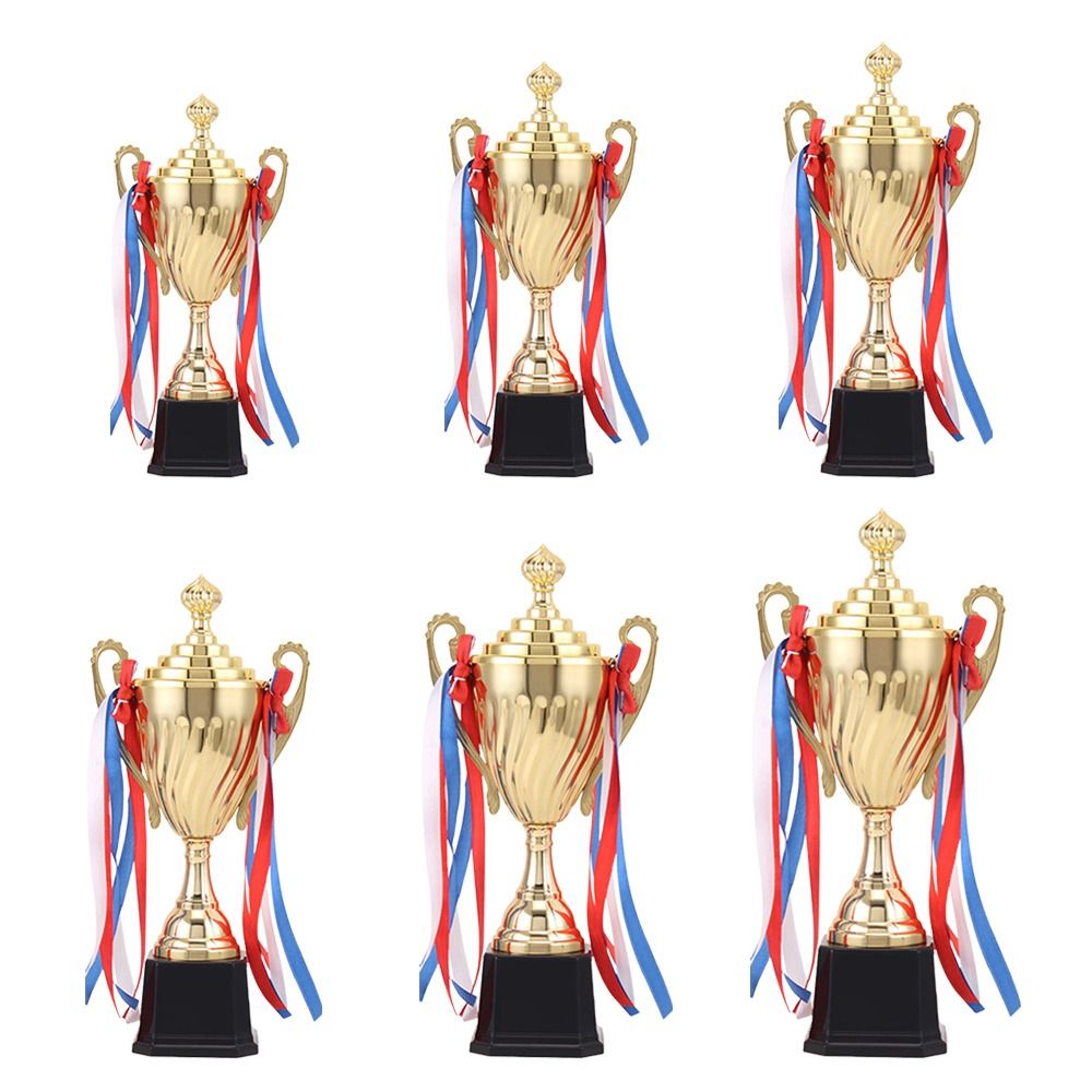 Props 29/33/37/40/46/51CM Trophy Cup Gold Color Large Size Prize Cup With Lid Small Size Metal Trophy Soccer Football