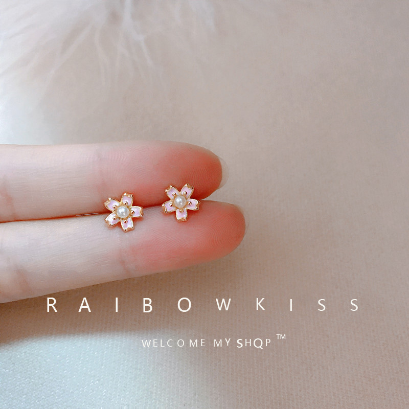 【New arrivals】Cherry Blossom Earrings 2024 New Fashionable Summer Earrings Female Style Light Luxury Niche Design Flower Earrings Square