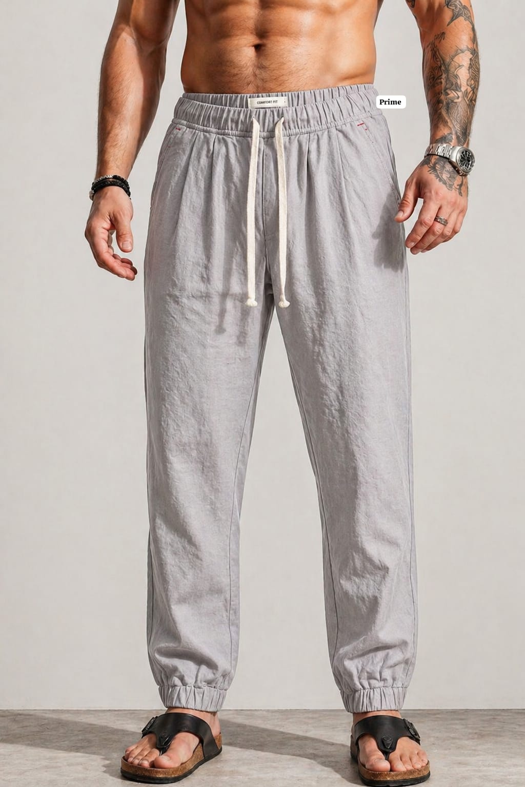 Men’s Premium Summer Cotton Joggers - Lightweight Slim Fit Breathable Sweatpants | High-Stretch Athletic Cargo Trousers for Gym, Hiking & Stylish Casual Wear