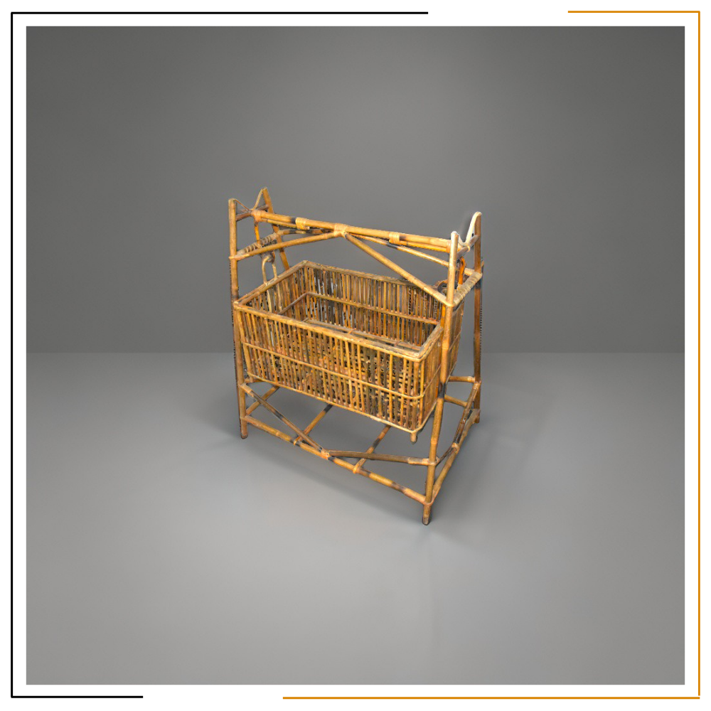 Eco-Bamboo Cradle | Handcrafted & Durable Nursery Bed | Sustainable Bamboo Wood Design (Medium Size)
