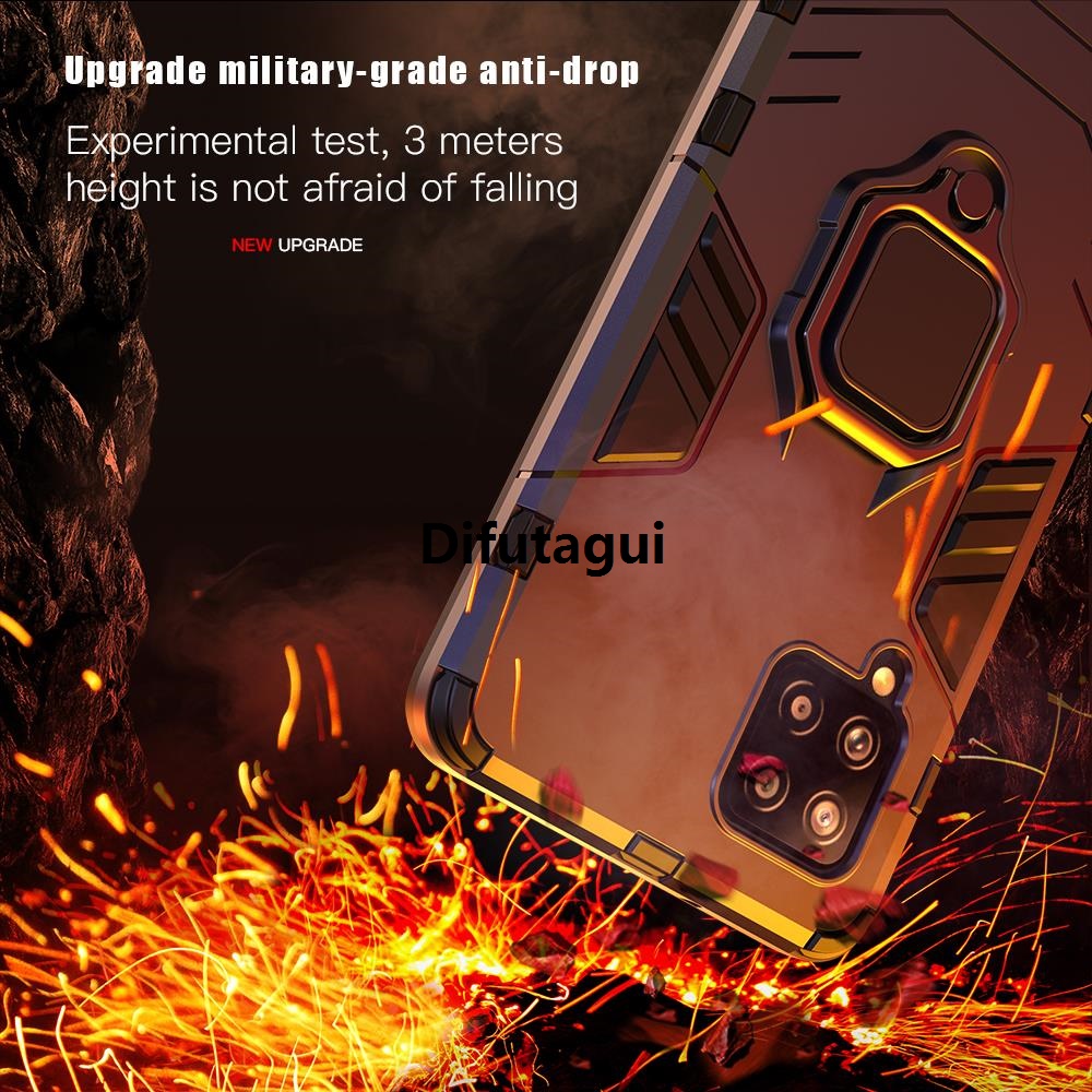 Difutagui Fashion KEYSION Shockproof Case for Samsung A12 A22 A72 A52S 5G A73 Original A53 A33 A23 A13 Ring Stand Phone Back Cover for Galaxy M52 M32 M62
