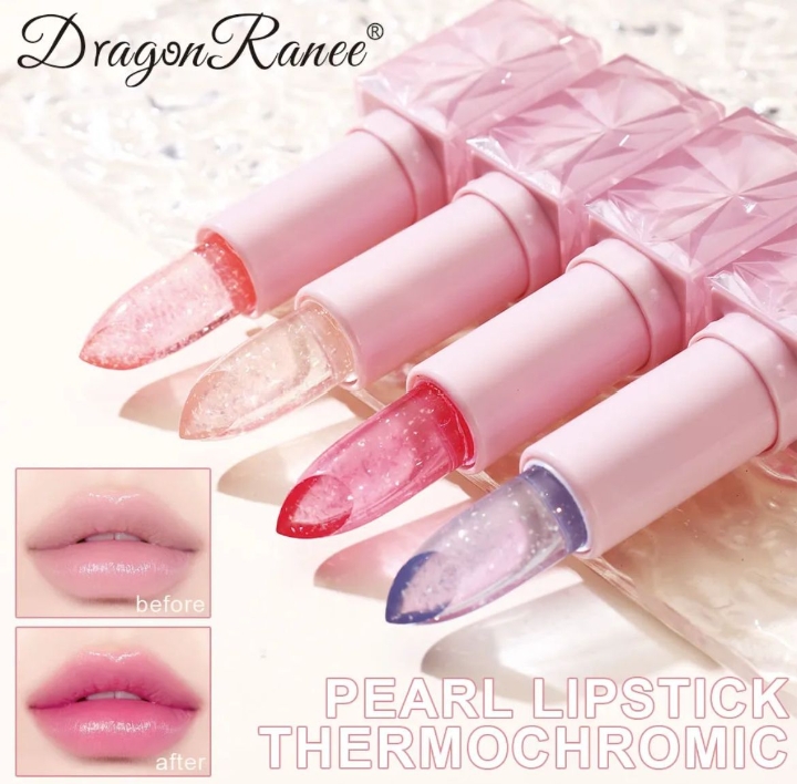 Dragon Ranee 2 Colour Thermochromic Crystal Lipstick Waterproof Long Lasting Moisturising Lipstick Pink Diamond Lipstick