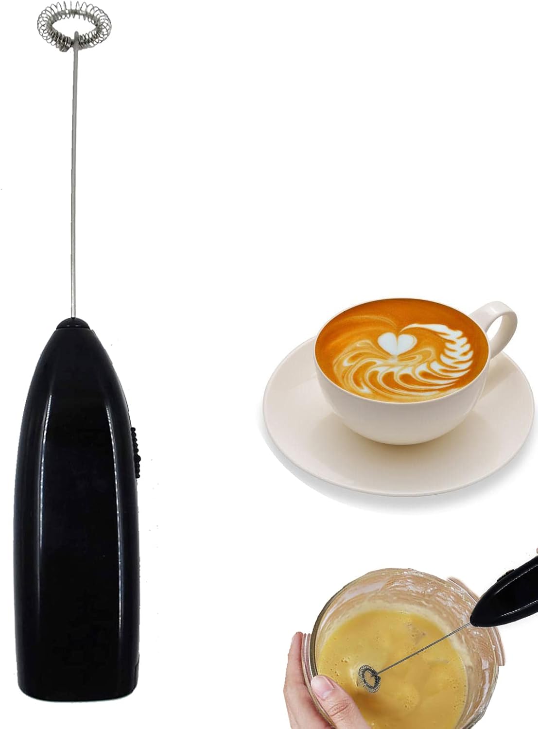 Electric Hand Blender & Milk Frother | 304 Stainless Steel, Handheld Mixer for Coffee, Lattes, and Eggs
