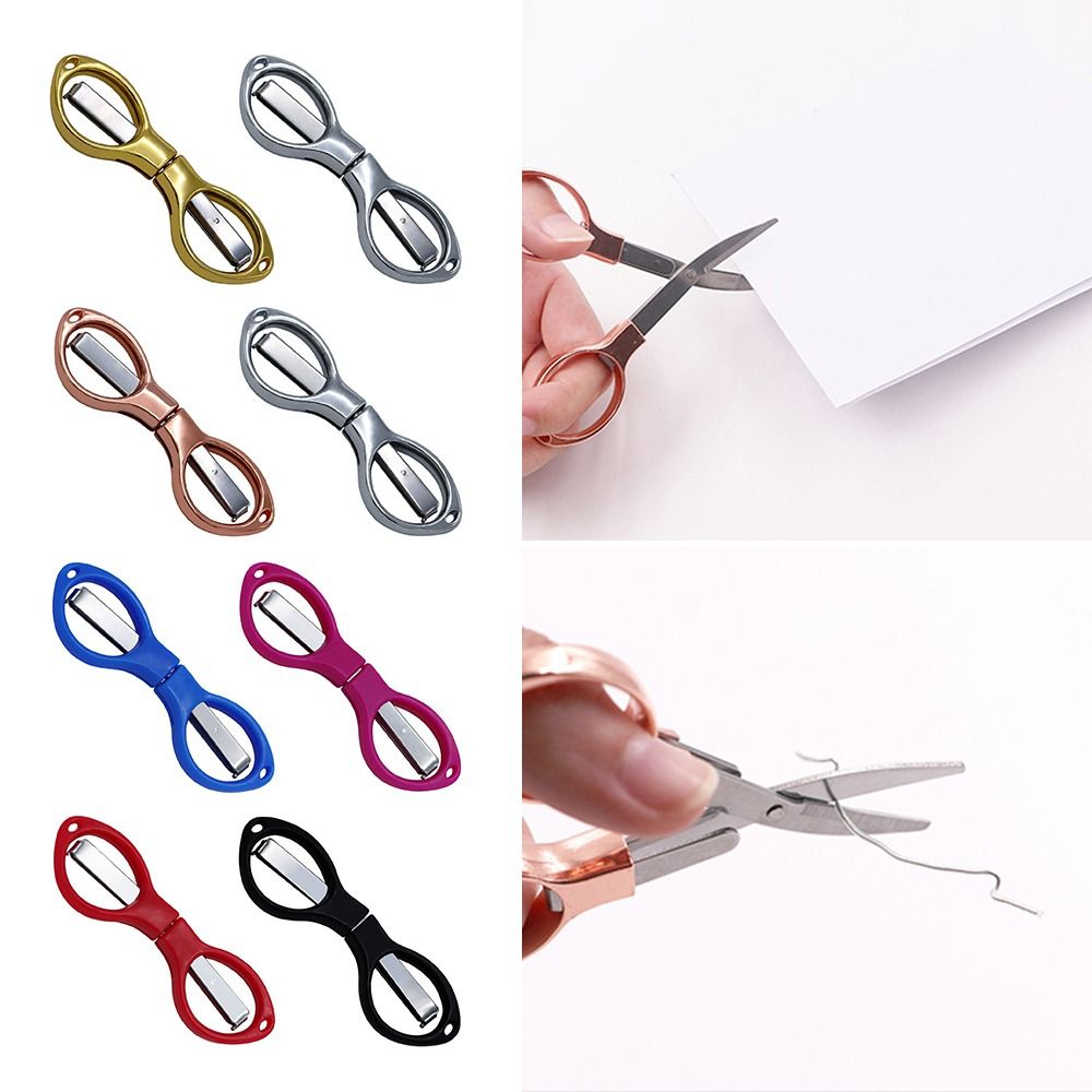 High Quality Portable Folding Scissors Folding Stainless Steel Sewing Scissors Multifunctional Hand Tool Needlework Scissors School Office