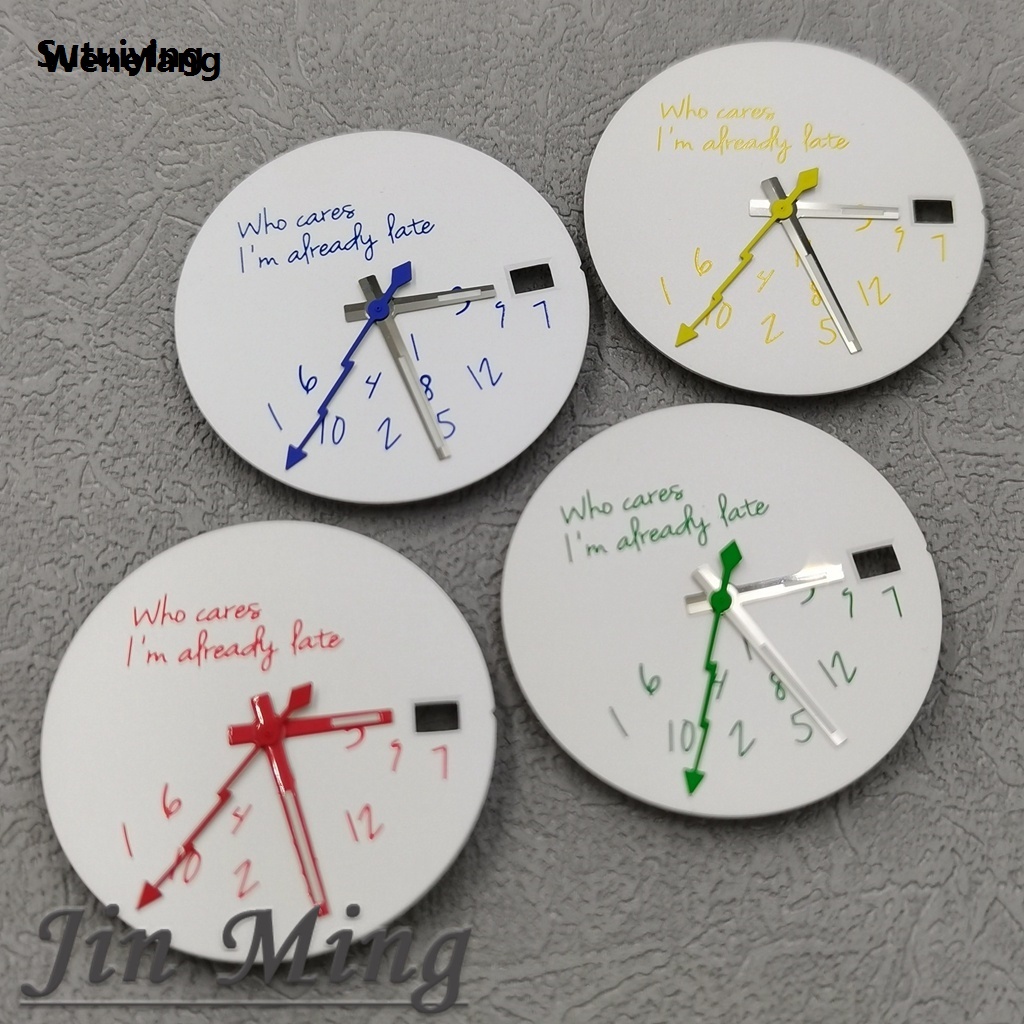 Wenefang Sutuiying High Quality 28.5mm White Date Window Green Luminous Aseptic Dial New Sales promotion Fit NH35 /NH36/4R/7S Automatic Movement Hands 12.5mm12mm8mm
