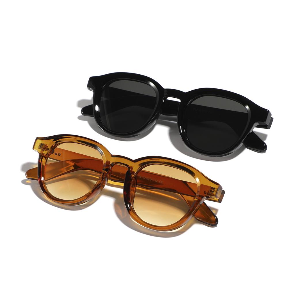 Fashion UV Protection Round Sunglasses Beach/Travel/Streetwear Vintage Shades Clear Lens Glasses for Women & Men