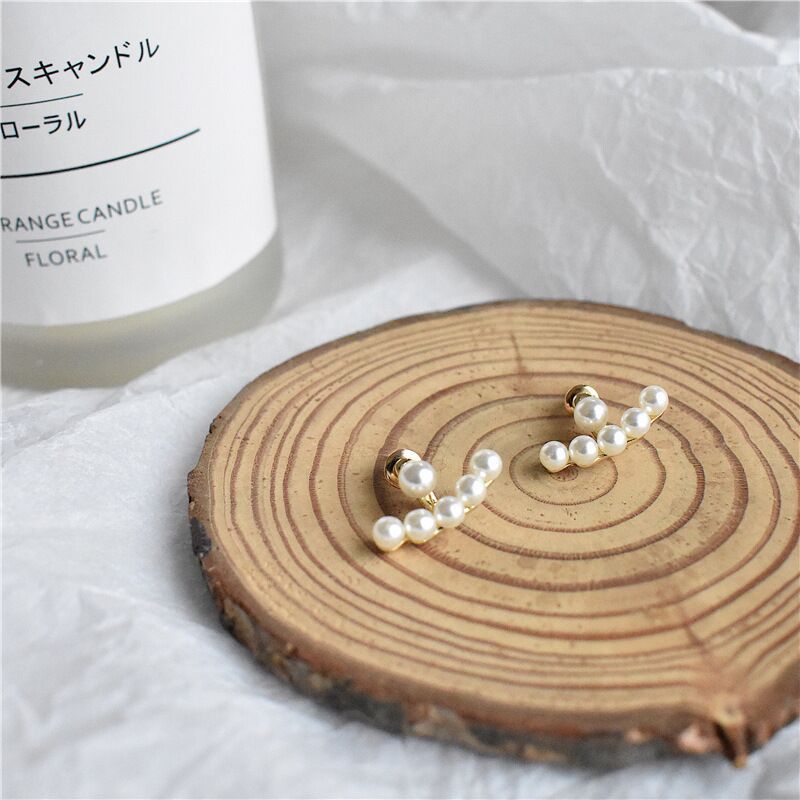 【New Arrivals】Korean Style Rear Hanging Pearl Earrings Simple Sweet Joker Small Earrings Hong Kong Style Super Fairy Earrings Earrings for Women