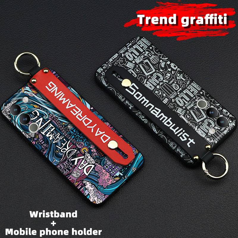 Kickstand Wrist Strap Phone Case For Redmi Note15 4G Global Lanyard Phone Holder Dirt-resistant Personality Soft case