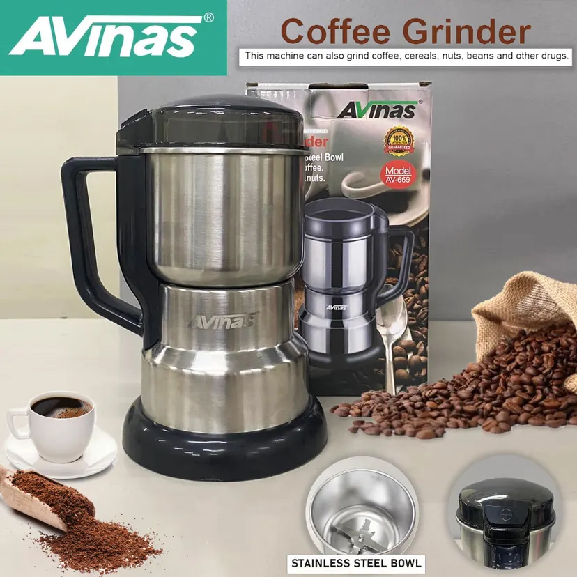 AVINAS AV-669 Multifunctional Stainless Steel Bowl Electric Coffee Grinder