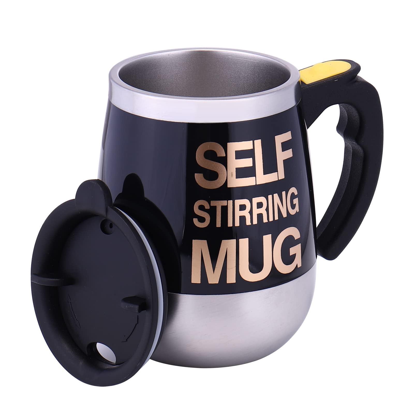 Stainless Steel Self Stirring Mug Double Insulated Coffee Milk Magnetic Cup
