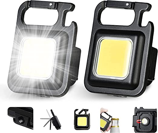 Mini LED Flashlight Work Light Portable Pocket Flashlight Keychains USB Rechargeable For Outdoor Camping Small Light