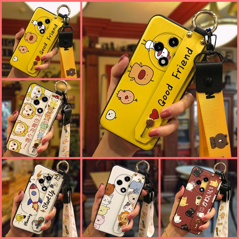 phone case Cute Phone Case For OPPO A3 Pro 5G phone pouch Cartoon Shockproof mobile case Wrist Strap Kickstand Durable