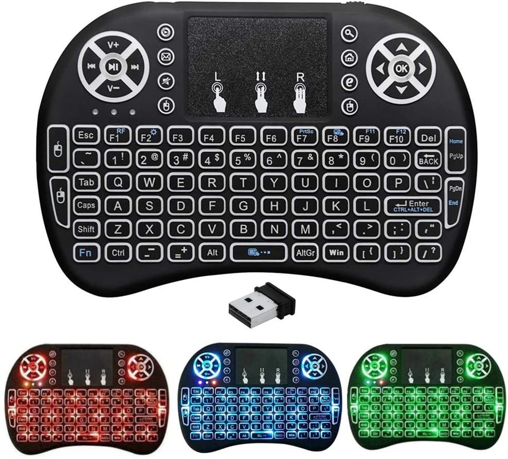 2.4GHz Wireless Air Mouse Mini Keyboard Smart Remote I8 Touchpad with Three Colors Backlit