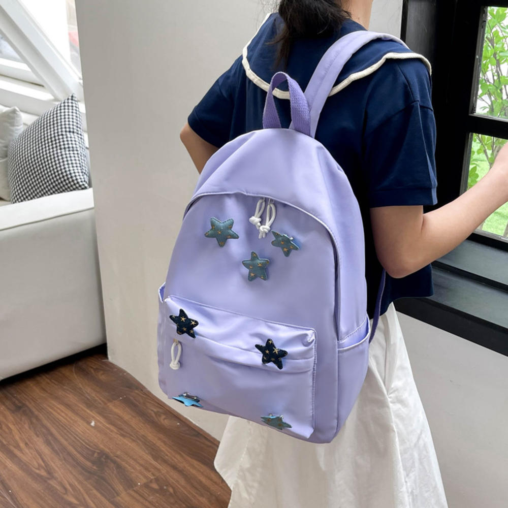 Cute Star Backpack For Middle School Girls Korean Edition Schoolbag For High School Students Small Fresh Schoolbag
