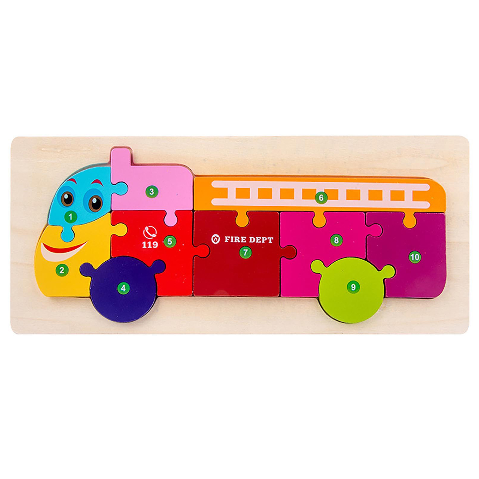 6-in-1 Wooden 3D Cube Puzzle for Kids - Montessori Educational Jigsaw Toy - Vehicles Building Blocks - Early Learning Brain Teaser Gift for Toddlers Boys & Girls