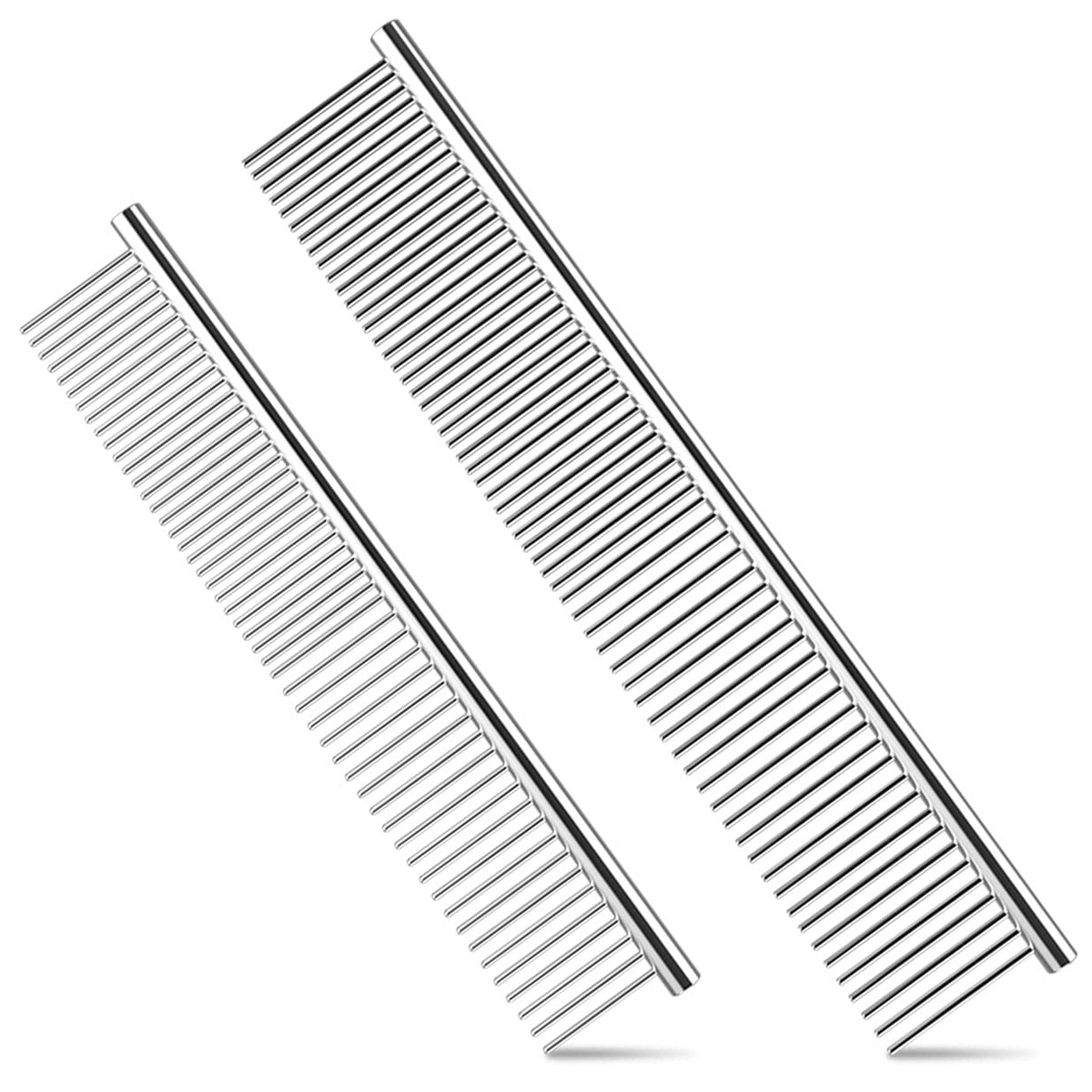 FORIDE 2Pcs Pet Comb, Stainless Steel Pet Comb, Grooming Dog Brush, Teddy Golden Retriever Comb Pet Supplies