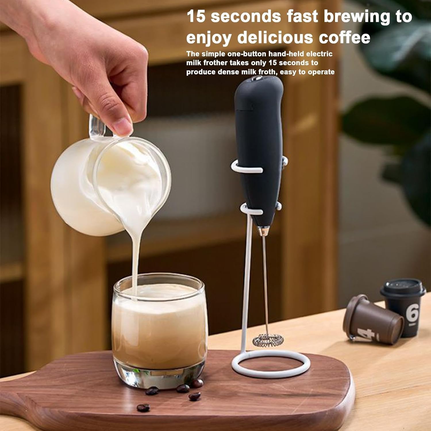 Maker Whisk Coffee Stirrer Drink Mixer, Milk Frother Whisk, Stainless Steel Milk Frother
