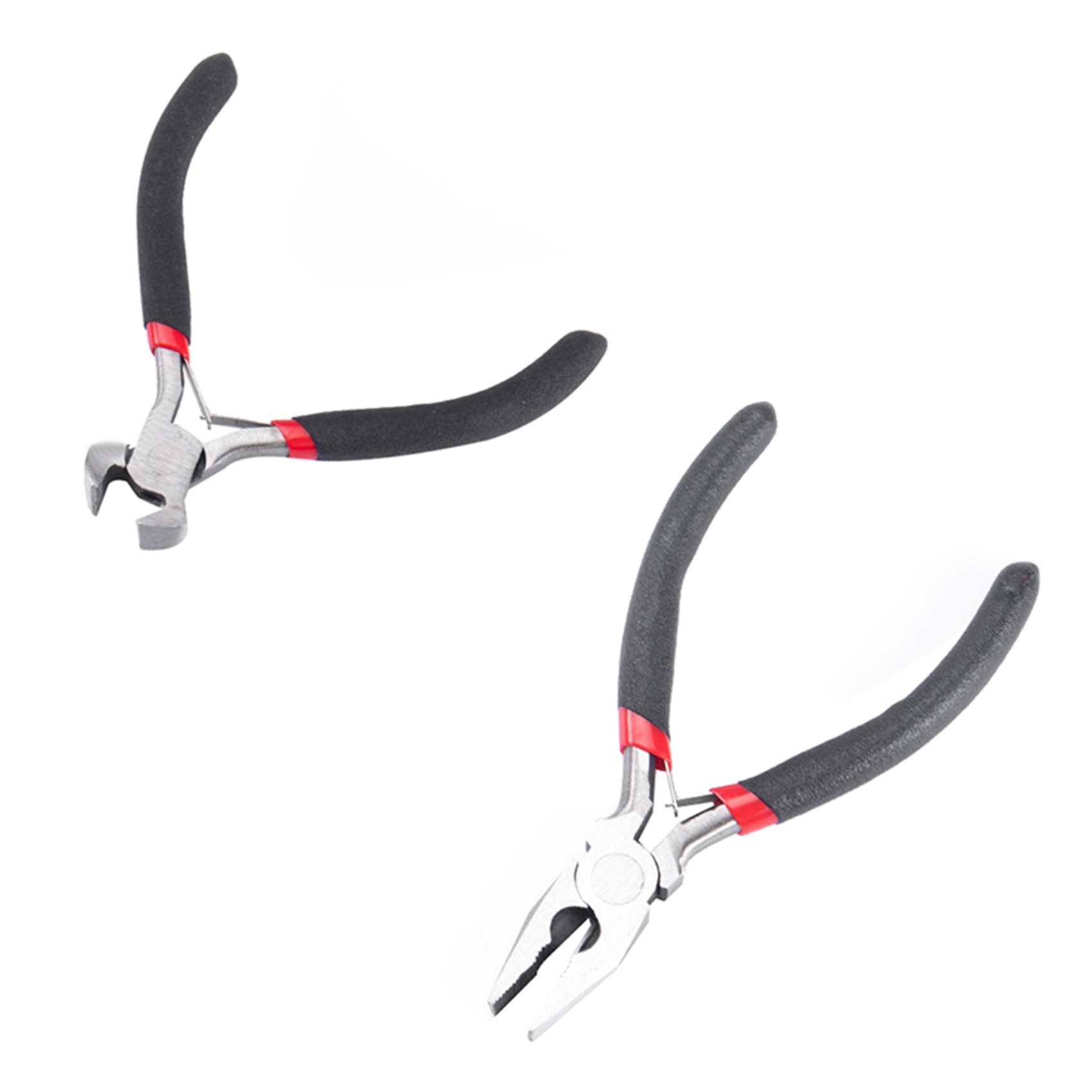 NAMUNY 2 Pcs Mini Jewelry Pliers for Handmade Beaded Repair Accessories 4.5 Inch, Round Nose Pliers & Wire Cutters