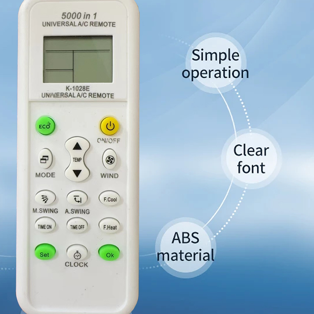 Luxury Air Conditioning Universal Remote Control One Click Settings For All Mainstream Brands Without Code LCD Display 5000 In 1
