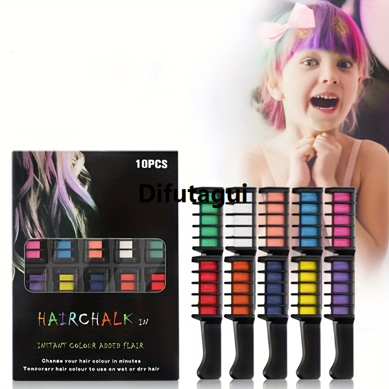Difutagui Salon Cosplay Party Temporary Set Comb Dye Cream Non-Toxic 2025 New Set / 10 Colors ABS Disposable Mini Hair Dye Wax