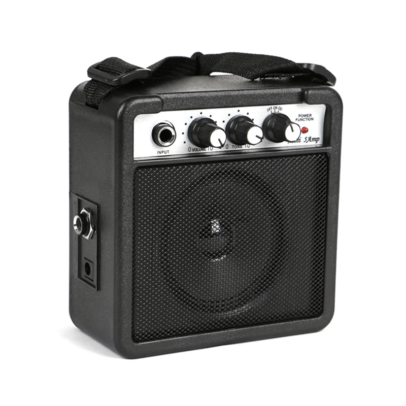 1 Piece 5W Guitar Amplifier Speaker with 3.5mm & 6.35mm Inputs 1/4 Inch Output Black ABS with Volume Tone Adjustment Overdrive