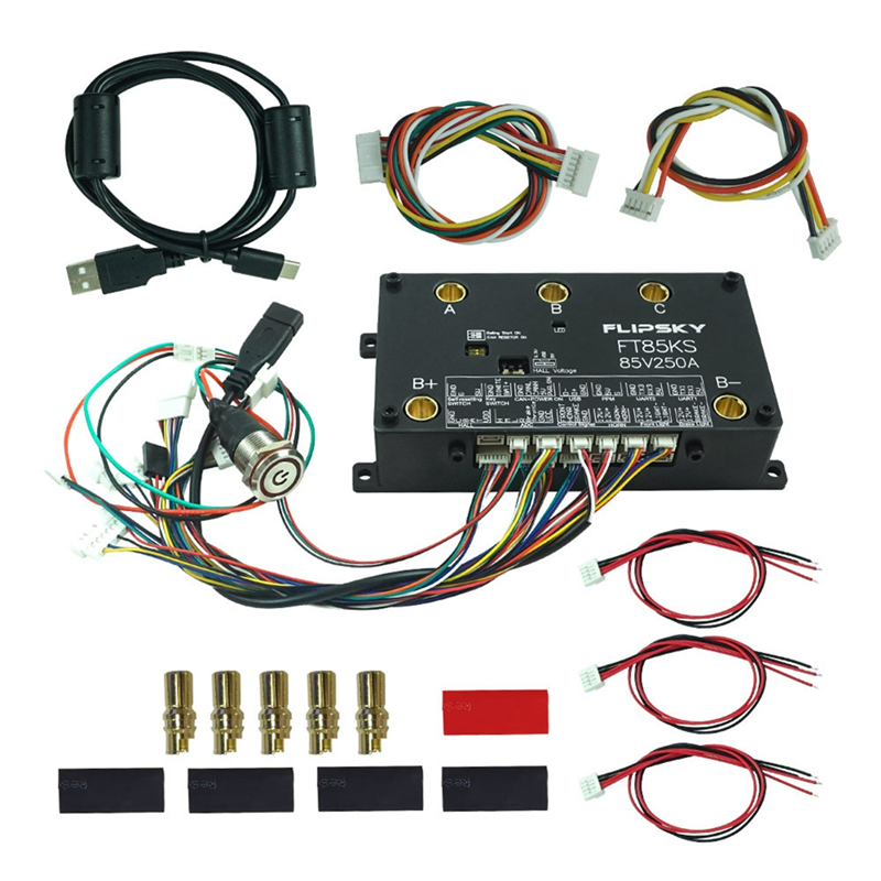 FT85KS Brushless ESC Single Drive 84V 250A Electric Scooter Controller Electric Skateboard Accessories with Self-Locking Switch