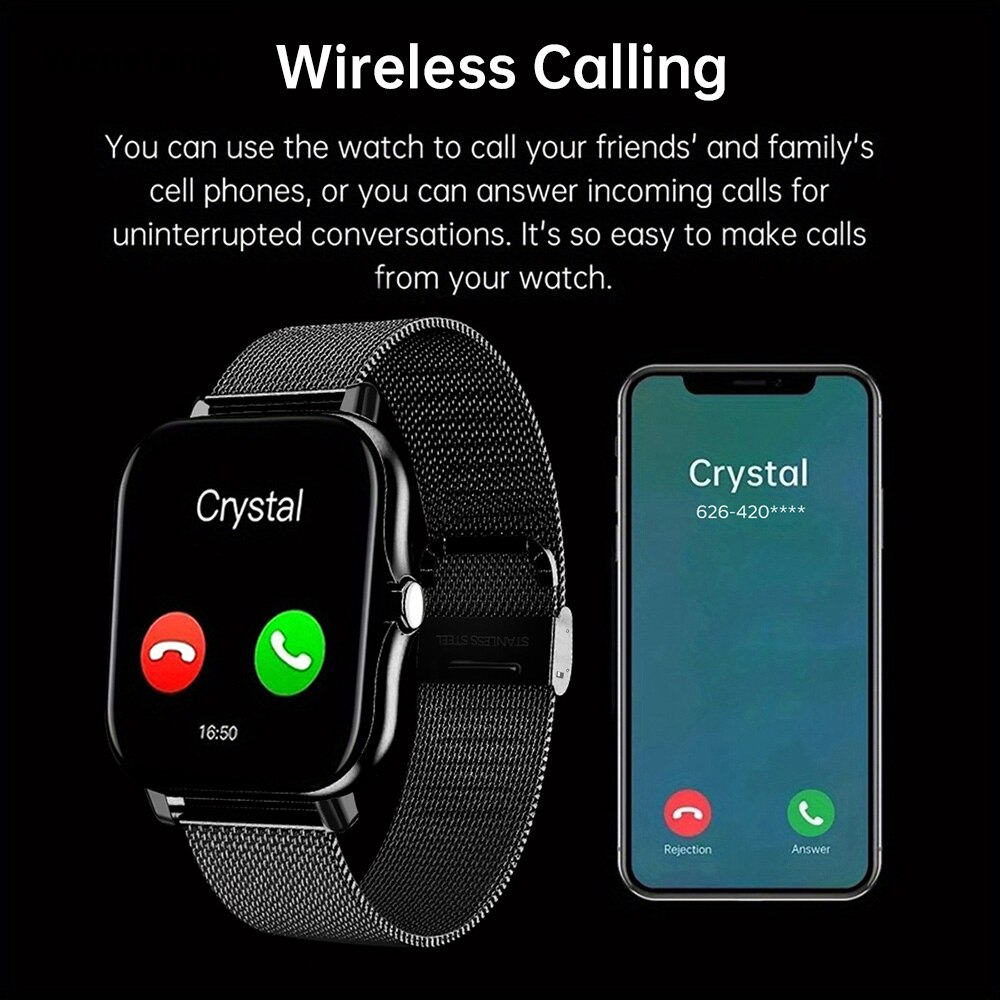 Wenefang New SmartWatch 1.83| Big Color Screen Full Touch Custom Dial Smart High Quality Watch Bluetooth Call with App Support Smart Watch Women Men